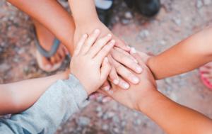 Hands together
